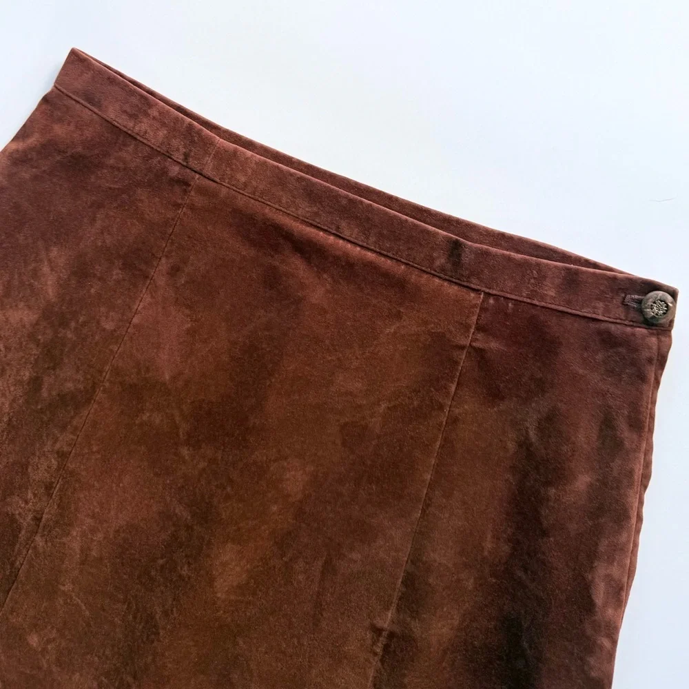Vintage 1970s Brown Velveteen Mini Skirt S - Picture 3 of 16
